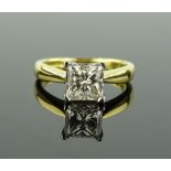 An impressive 1.75ct princess-cut solitaire diamon