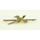 A fine quality 3 colour gold and enamel pheasant b