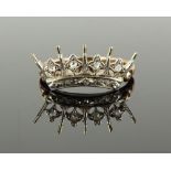 A 9ct gold diamond set Coronet ring, setting heigh