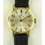 A lady's 18ct gold cased Omega Geneve wristwatch,