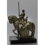 A Vintage metal table top knight figure table ligh