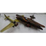 A tinplate Super Skyliner clockwork model aeroplan