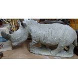 A carved soapstone rhinoceros.