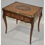 A reproduction French marquetry inlaid foldover ca
