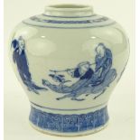 A Chinese blue and white porcelain vase, painted d