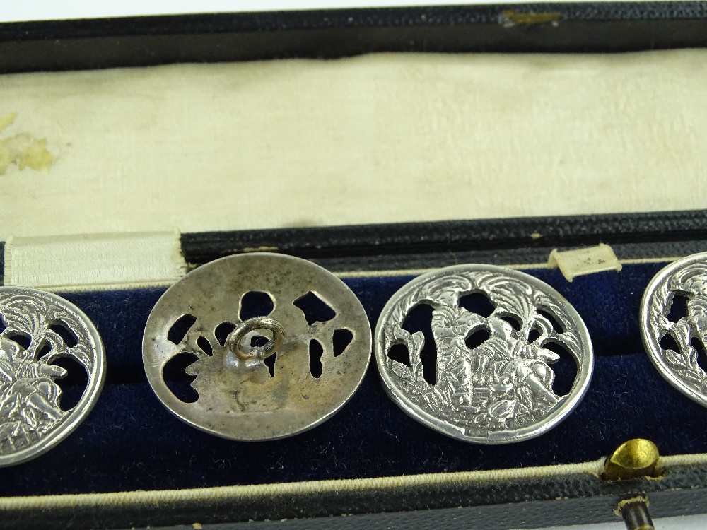 A cased set of 6 silver buttons, by Laurence Emanu - Image 3 of 3