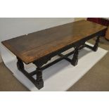 A large Antique oak refectory dining table, 17th c