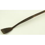 A Zulu hardwood knobkerry handled stick with integ