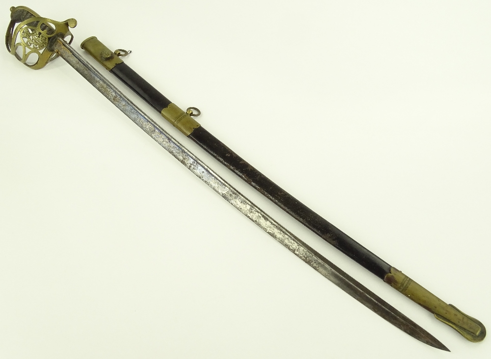 A Victorian Army Officer's sword, engraved blued a - Image 2 of 11