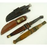 2 Mid 20th century hunting knives and 2 North Afri