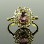 A Victorian 18ct gold pink tourmaline and diamond