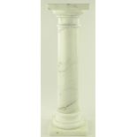 A white marble pedestal column, height 75cm, width