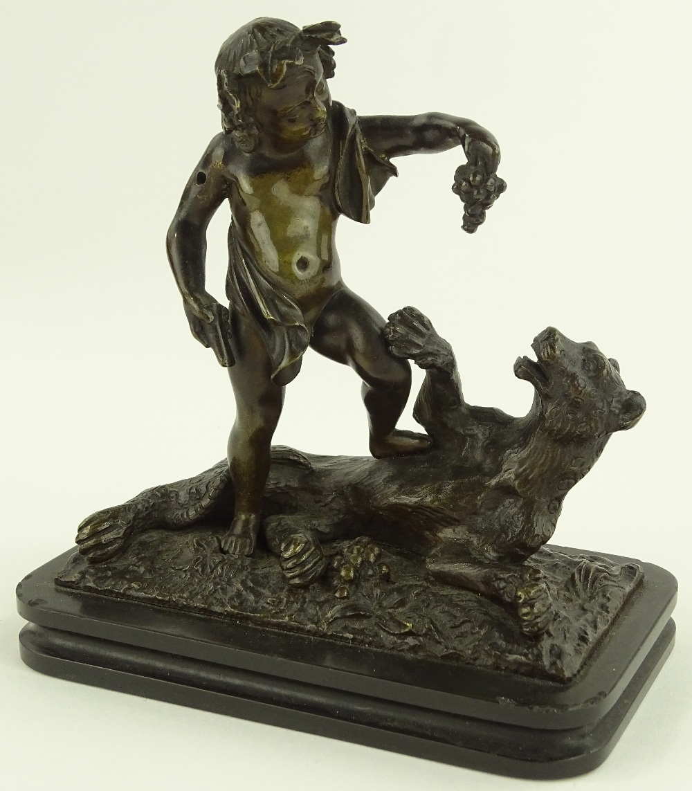 A 19th century patinated bronze sculpture, Bacchus