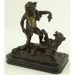 A 19th century patinated bronze sculpture, Bacchus