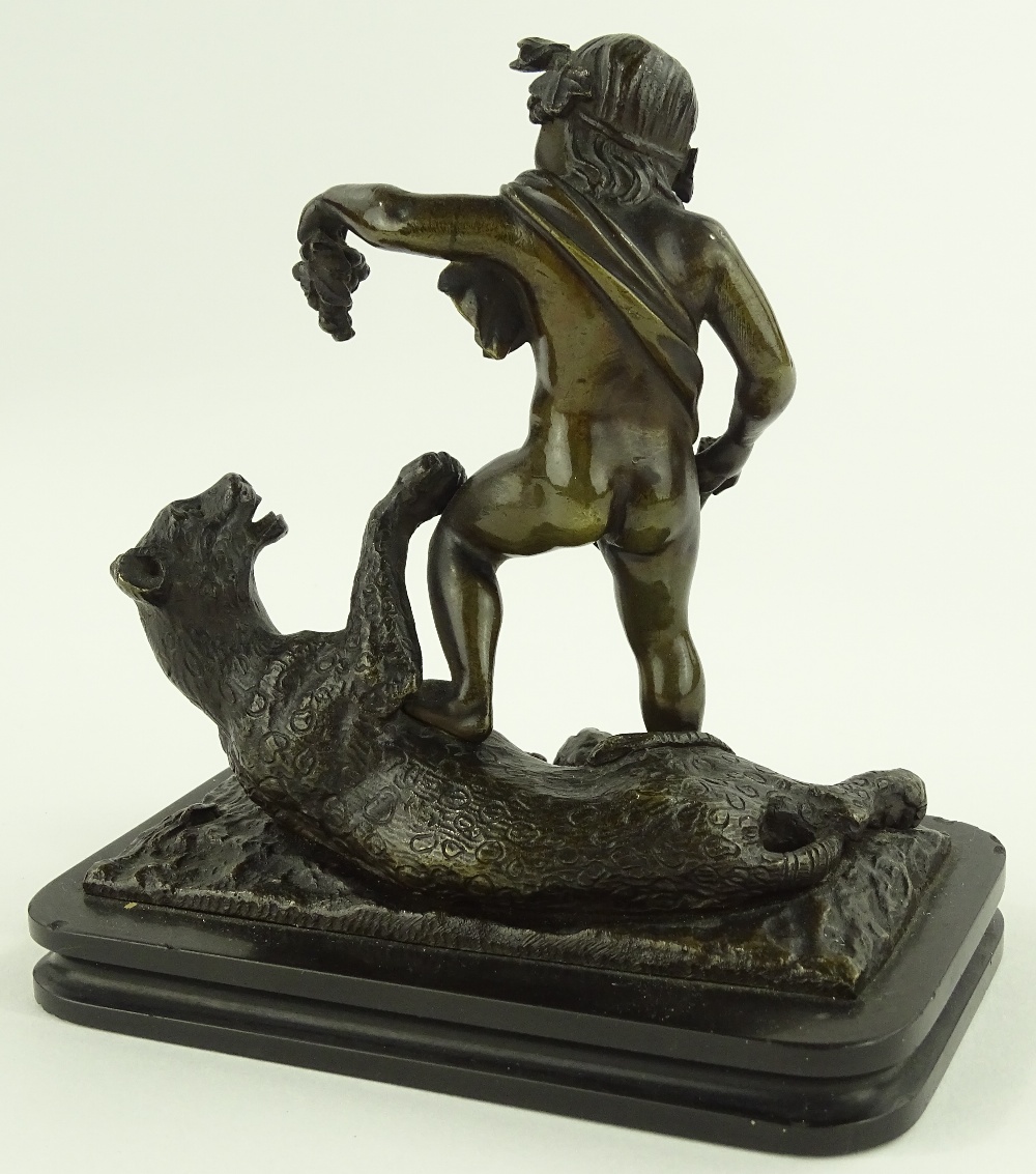 A 19th century patinated bronze sculpture, Bacchus - Image 2 of 3