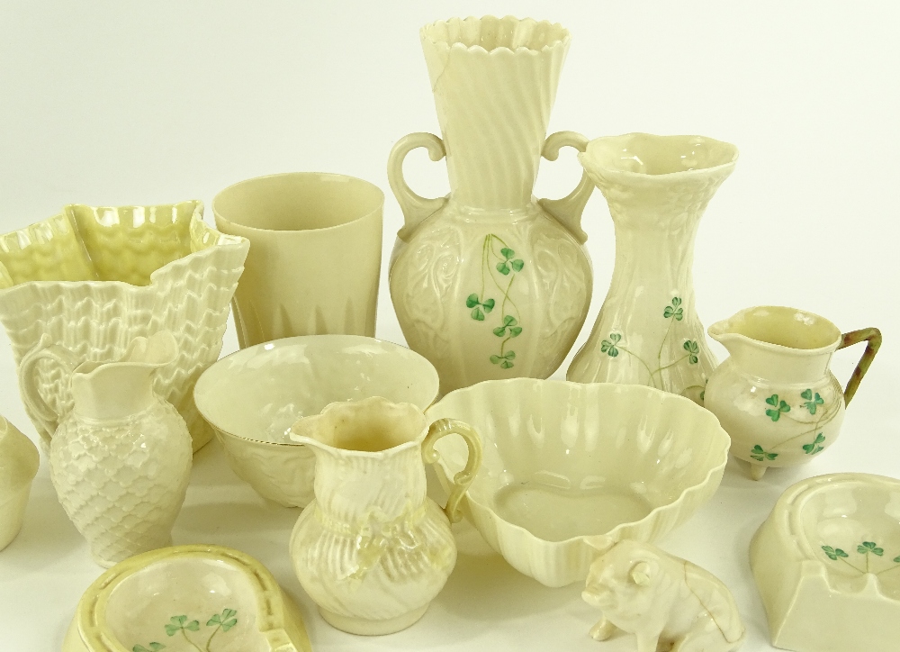 A group of Belleek porcelain items, (13).