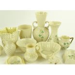 A group of Belleek porcelain items, (13).