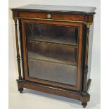 A 19th century amboyna and ebonised pier cabinet w