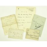 A group of autographs and envelopes, including W E