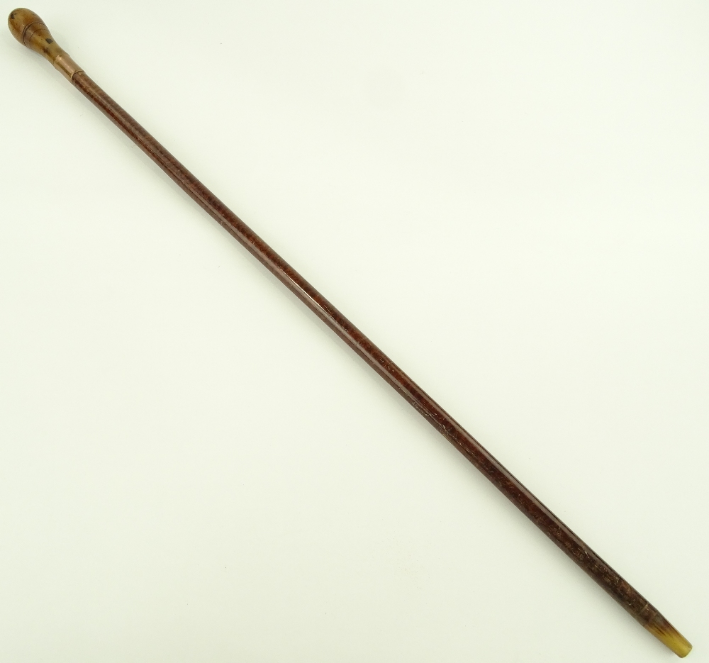 A 19th century walking cane with fruit wood top an - Image 3 of 3