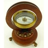 A tangental galvenometer, brass and mahogany, by P