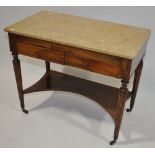 An Edwardian rosewood and marquetry inlaid dressin