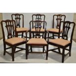 Set of 6 19th century mahogany dining chairs, carv