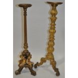 2 Ornate continental carved giltwood torchere stan