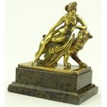 A small 19th century bronze sculpture, naked class