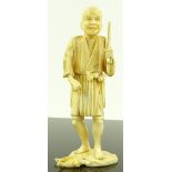 A Japanese Meiji period sectional ivory figure, a