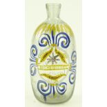 An Antique hand blown continental glass bottle wit