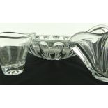 A large continental glass table centre bowl circa