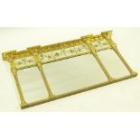 A 19th century gilt framed 3 glass over mantel mir