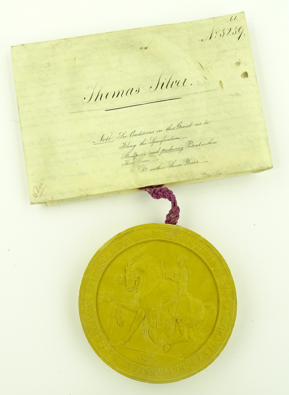 A Victorian vellum Patent Indenture dated 1861, re - Image 5 of 5