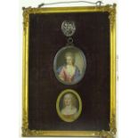 An 18th century miniature watercolour portrait of