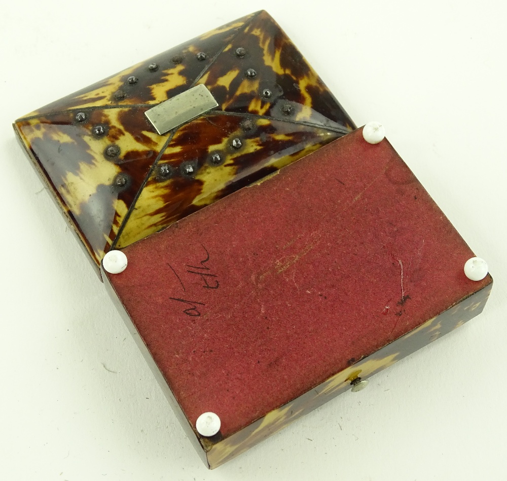 A 19th century blonde tortoiseshell box, the lid h - Image 3 of 3