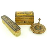 3 pieces of Victorian Tunbridgeware, including a s