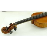 A good quality full-size satinwood backed violin,