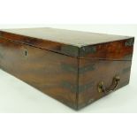 A Victorian brass bound mahogany writing slope, fi