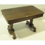 A William IV rosewood library writing table, 2 fri