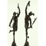 A pair of 19th century bronze sculptures of mythol