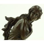 A reproduction bronze figure, classical girl, unsi