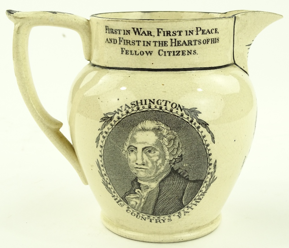 A 19th century American jug, transfer printed deco - Image 2 of 3