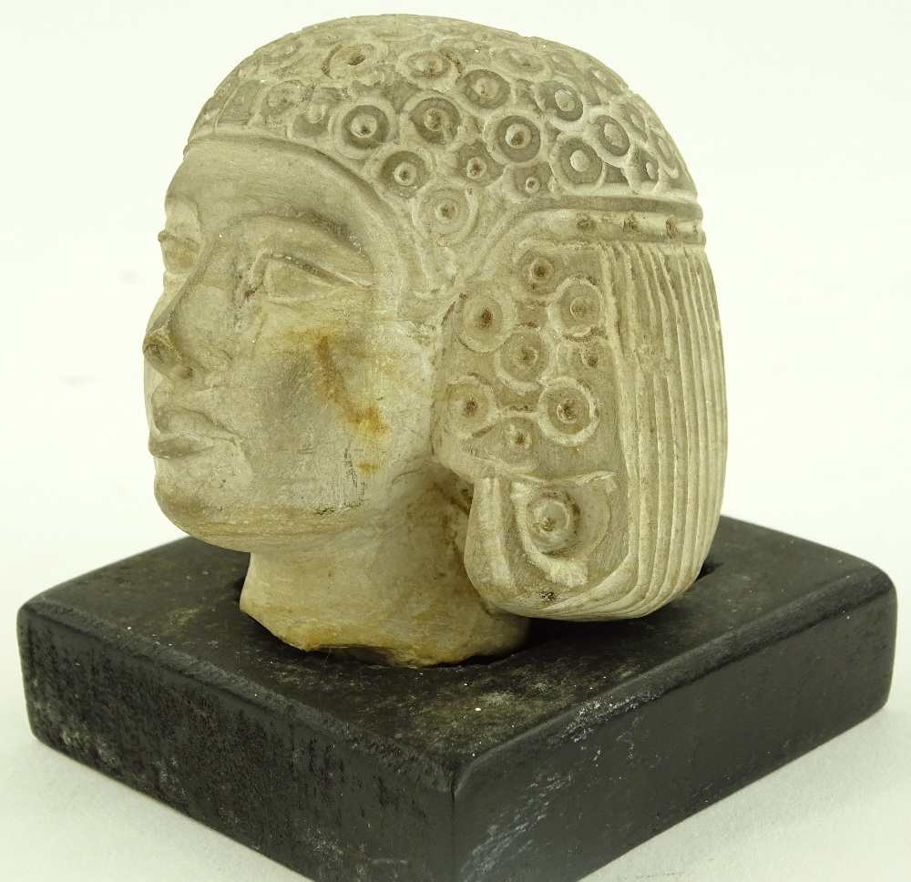 An Ancient Egyptian carved limestone female head, - Image 2 of 4