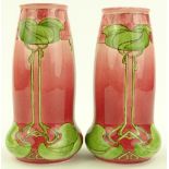 Pair of Doulton Lambeth secessionist vases, stylis