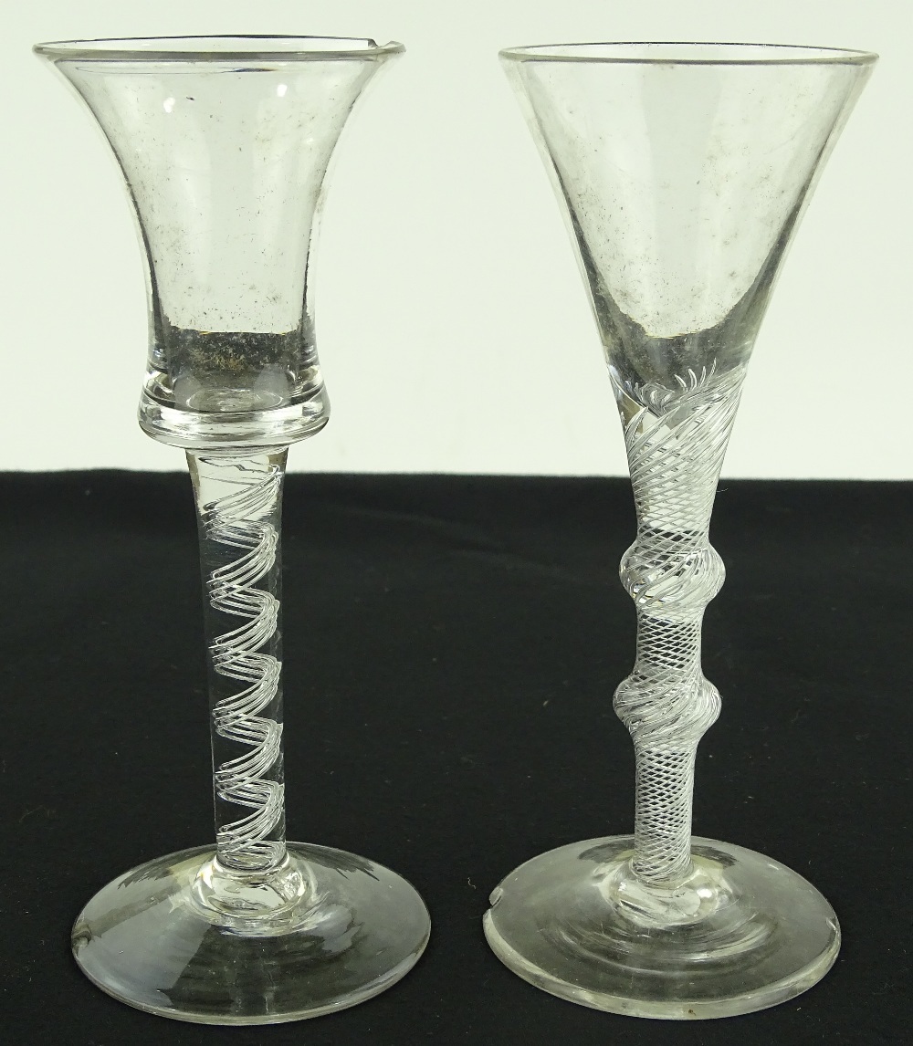 2 - 18th century cordial glasses with air twist st