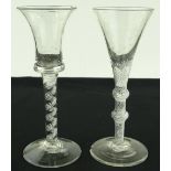 2 - 18th century cordial glasses with air twist st