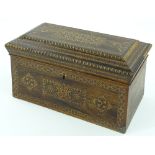 A Victorian Tunbridgeware tea caddy, allover parqu