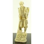 A Japanese Meiji period marine ivory carving, man