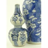 2 Chinese blue and white porcelain vases, largest